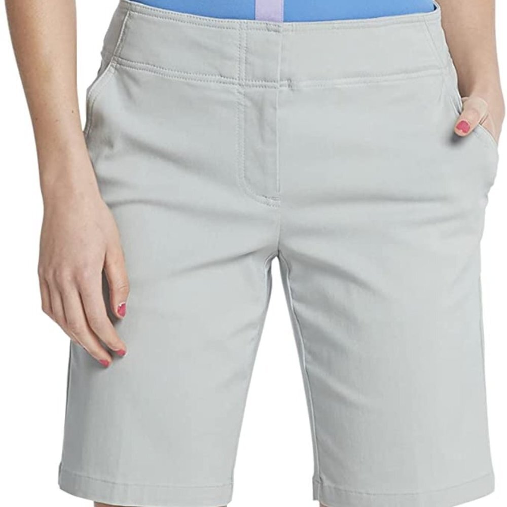 IZOD Women's Golf Stretch 10" Short with Pockets GRAY(HIGH RISE)